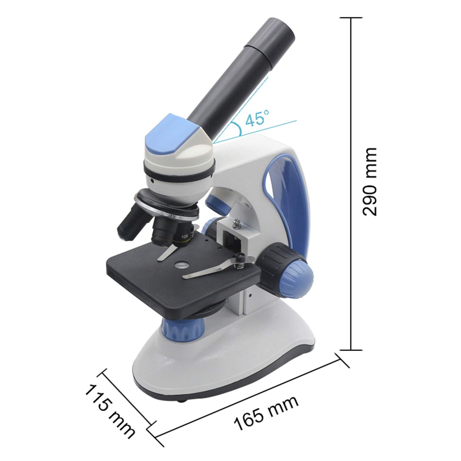 Mikroskop biologiczny, Mikroskop cyfrowy LED 40x-2000X 2.0mp Kamera USB 100 sztuk Mikroskop Przygotowane Slajdy(Type 3)
