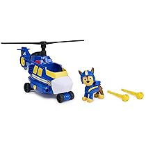Paw Patrol Air Rescue, Elicottero della Polizia con personaggio Chase da collezione, veicolo di soccorso con lanciatore e 2 proiettili, giocattoli per bambini e bambine dai 3 anni in su