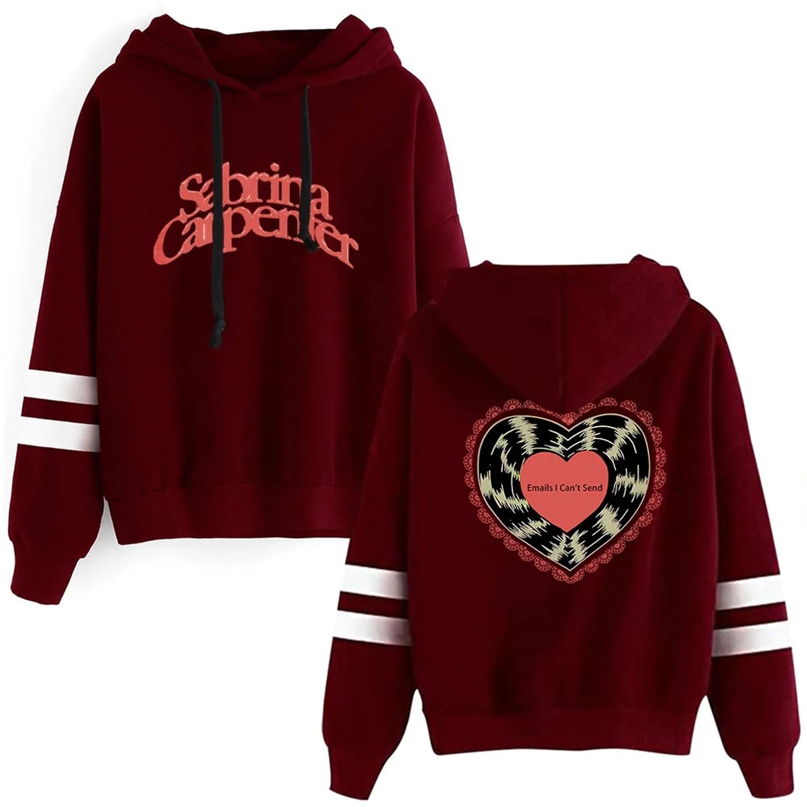 OUHZNUXSabrina Carpenter Emails I Can't Send Tour Tour Merch Men's and Women's Hoodie 2D Singer Pocketless Pullover Vintage Streetwear Loose Short Sweater Coslplay Clothing XXS-4XL