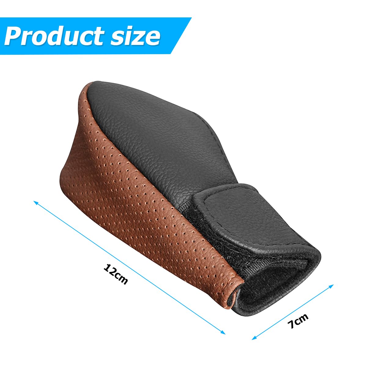 THINCAN Coperture in pelle per pomello del cambio, protezione per la barra di spostamento del veicolo, installazione semplice, pomello del cambio avvolto, auto, ricambio per veicolo