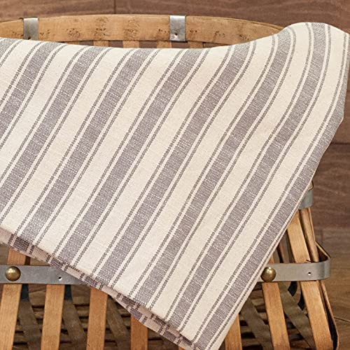 Premium Soft Gray Ticking Stripe Fabric Yardage - Extra Wide 36" x 110" Perfect for Farmhouse Decor and Sewing Projects