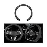 Mandark Car Steering Wheel Cover, Suede Sport Vehicle Steer Wheel Protector Fitting 15 Inch, Non-Slip Comfortable Automotive Interior Decoration Accessories, Universal for Most Cars (Black)