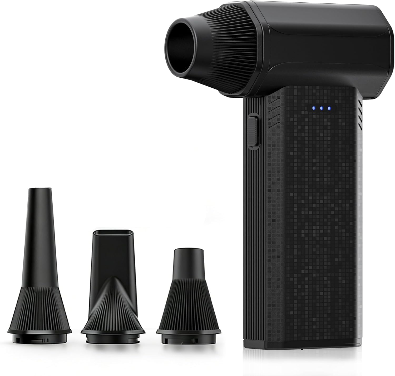 ORDRO Collecteur de poussière à air comprimé, 110 000 tr/min, super puissant, 3 vitesses réglables, rechargeable, mini ventilateur violent, convient pour clavier, ordinateur, voiture, nettoyage à