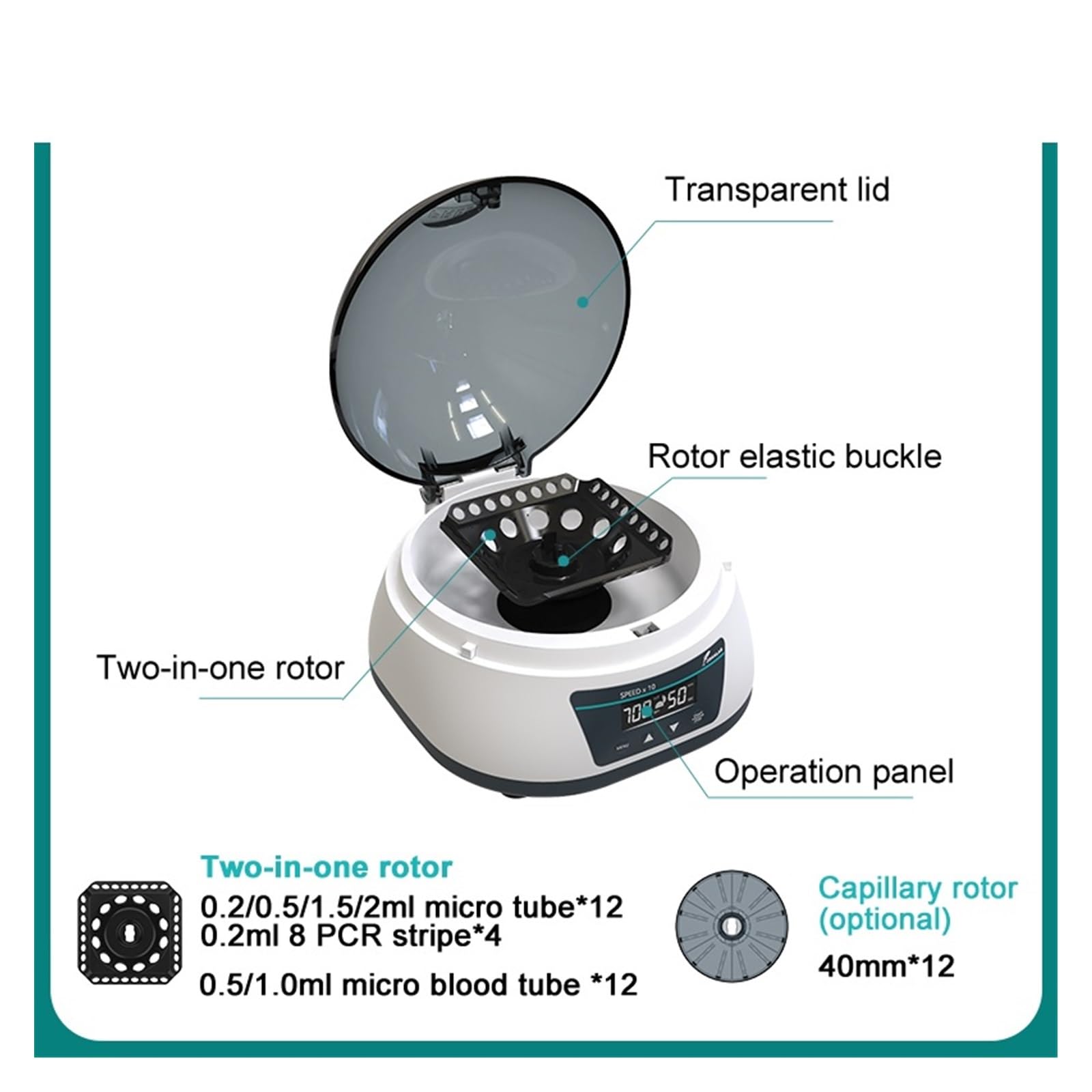 Wirówka Pcr cyfrowa szybka wirówka plazmowa Lab 4000 obr./min 12000 obr./min 0,2 ml 0,5 ml 1,5 ml 2 ml probówka wirówkowa(4K(4000rpm))