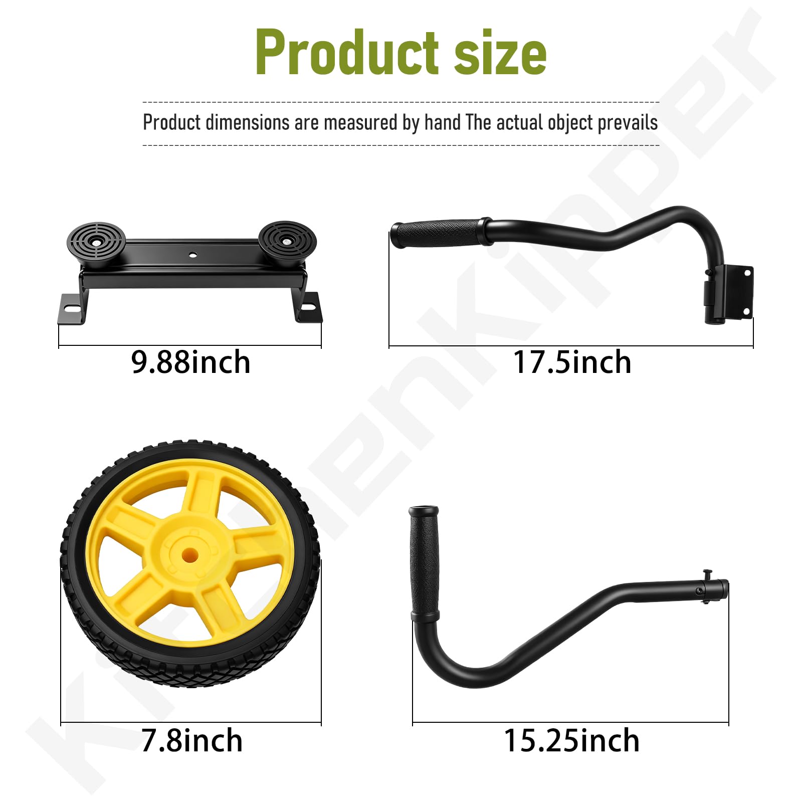 KitchenKipper 40065 - Kit de rueda generadora compatible con Champion | Para generadores Champion de 2800-4750 vatios con mango plegable y neumáticos nunca planos