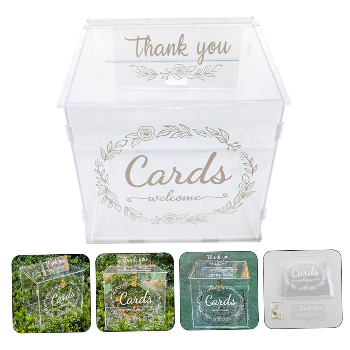 LABRIMP Hochzeitskartenbox mit Schloss Transparente Diy Geldbox für Karten Geldgeschenke und Erinnerungen Große Acrylbox für Hochzeitsfeiern und Partys