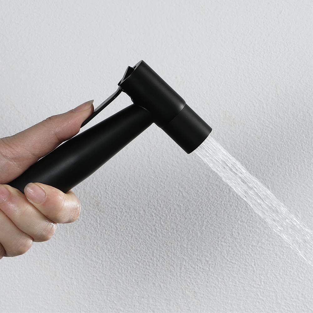 XYNSNDB Spruzzatore Portatile per Bidet Portatile in Acciaio Inossidabile - Rubinetto per Doccia da Bagno per la Pulizia dell'igiene Personale e l'uso del Pavimento - Finitura Nera Facile