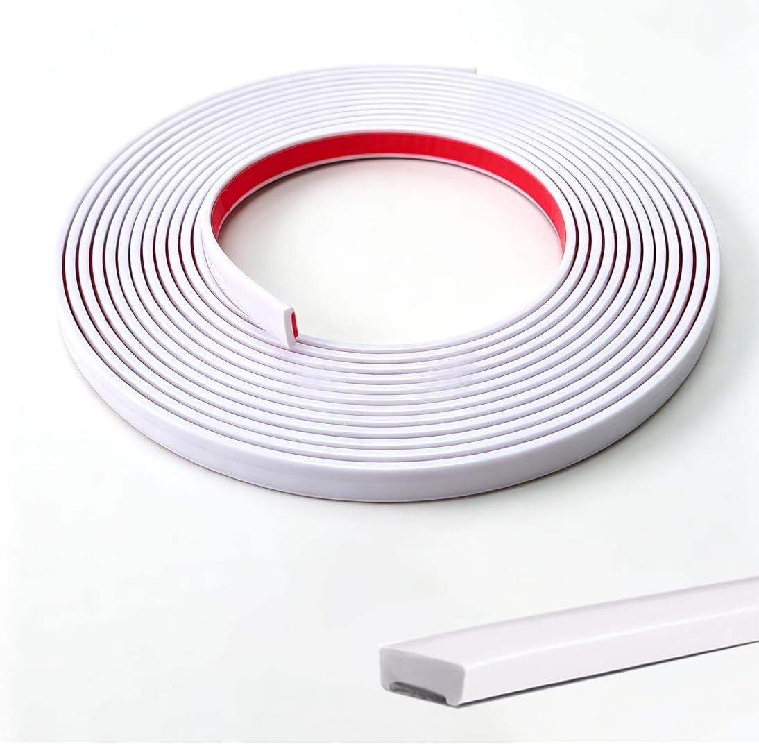 16.4 Ft Peel and Stick Trim,Flexible Peel and Stick Trim Molding,Molding Trim for Wall Tile Edges,Kitchen,Ceilings,Backsplash and Mirrior Frame Decor(White)