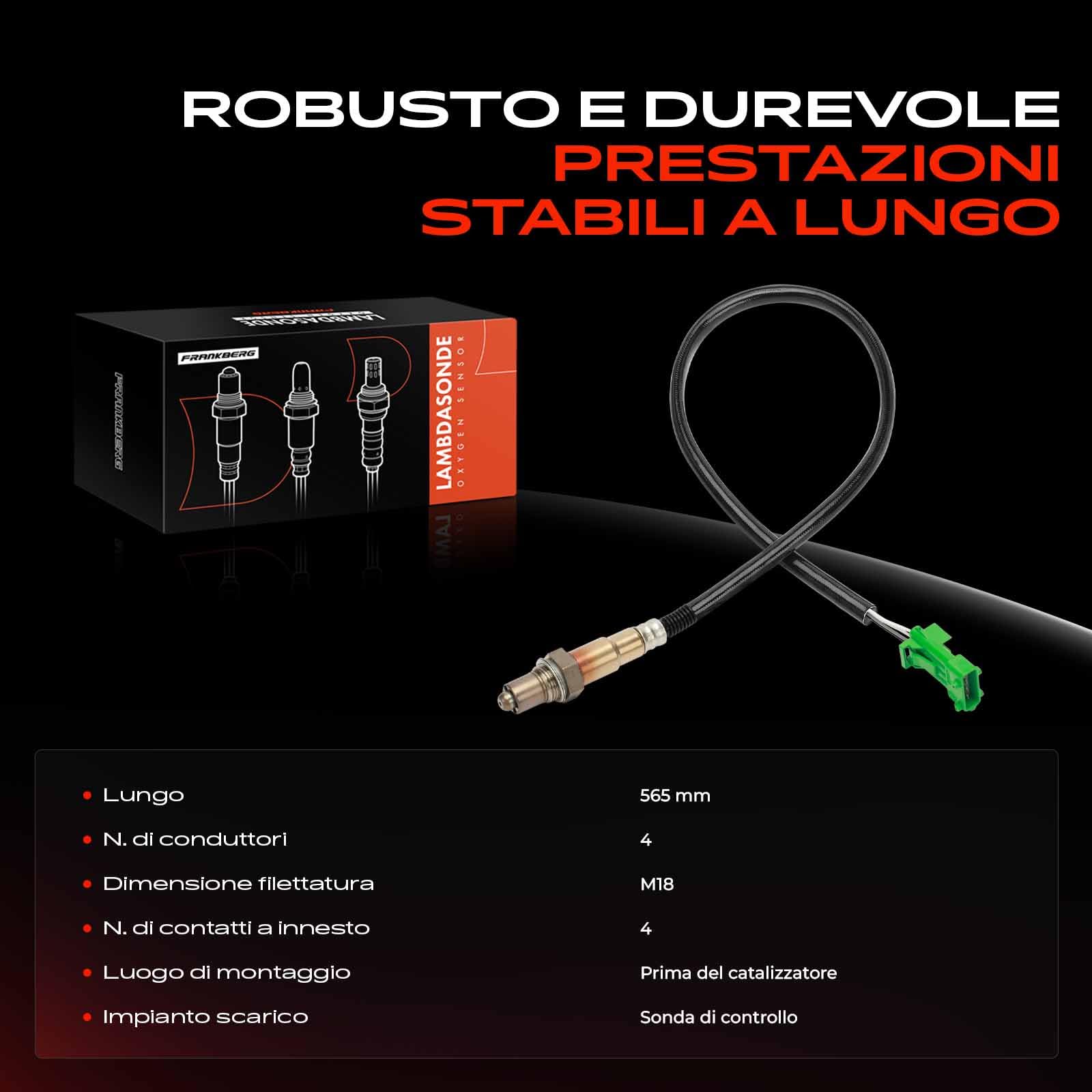 Frankberg Sonda lambda sonda di controllo 0258006027 | Compatibile con: 406 Pausa 8E/F, C5 I Break DE, Xsara N1, 607 9D 9U, Berlingo/Berlingo Primo monovolume GFK GJK MF