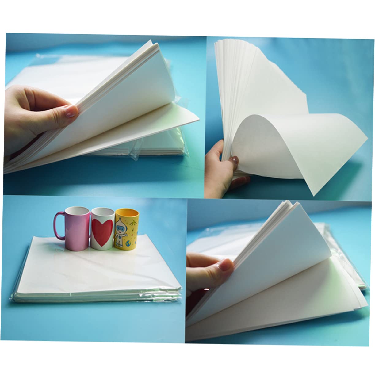 EXCEART 100 Piezas De Papel De Sublimación A4 Papel De Transferencia Térmica Para De Sublimación Para Camisetas Sombreros Delantales Y Bolsas