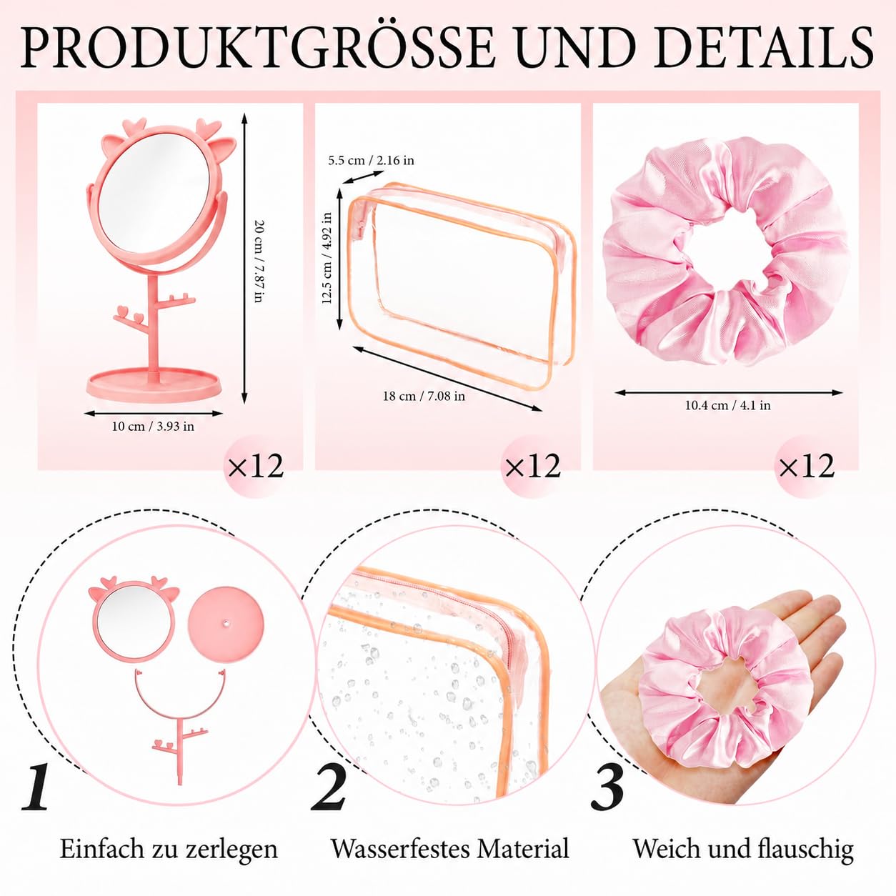 96er Set Spa Party Set für Mädchen, Übernachtungsparty Geschenke | Enthalten Stirnbändern Schalen Pinseln Spiegeln Schminktaschen Handgelenktüchern Handtuch für Frauen Sleepover Pyjama Party