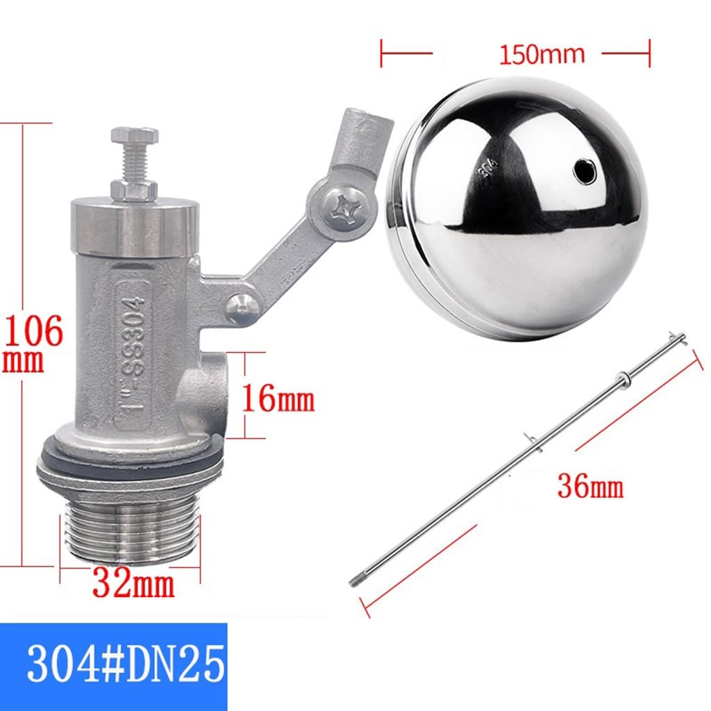 1 Válvula De Flotador De Tapa Ajustable Doble De Acero Inoxidable 304 De 1/2", 3/4", 1", 1-1/4", 1-1/2", 2", Válvula De Bola Flotante For Tanque De Agua(1")