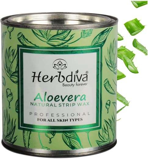 Herbdiva Aloevera Hair Removing Wax 600gm, Professional Care Waxing, Natural Strip Wax, for All Skin Types