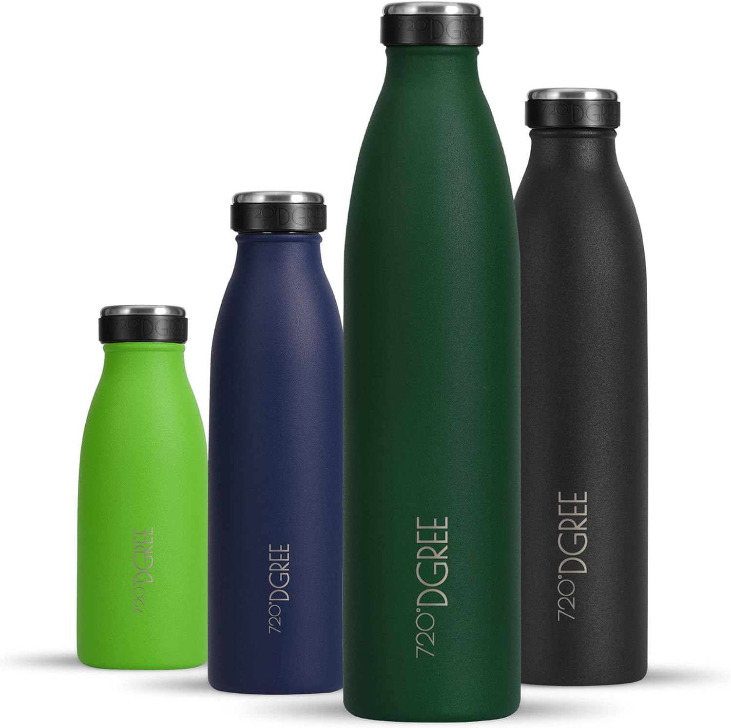 720°DGREE Butelka na wodę ze stali nierdzewnej "milkyBottle" – 1 l, wolna od BPA, szczelna, termoizolacyjna, napój gazowany, sport, szkoła, siłownia na świeżym powietrzu