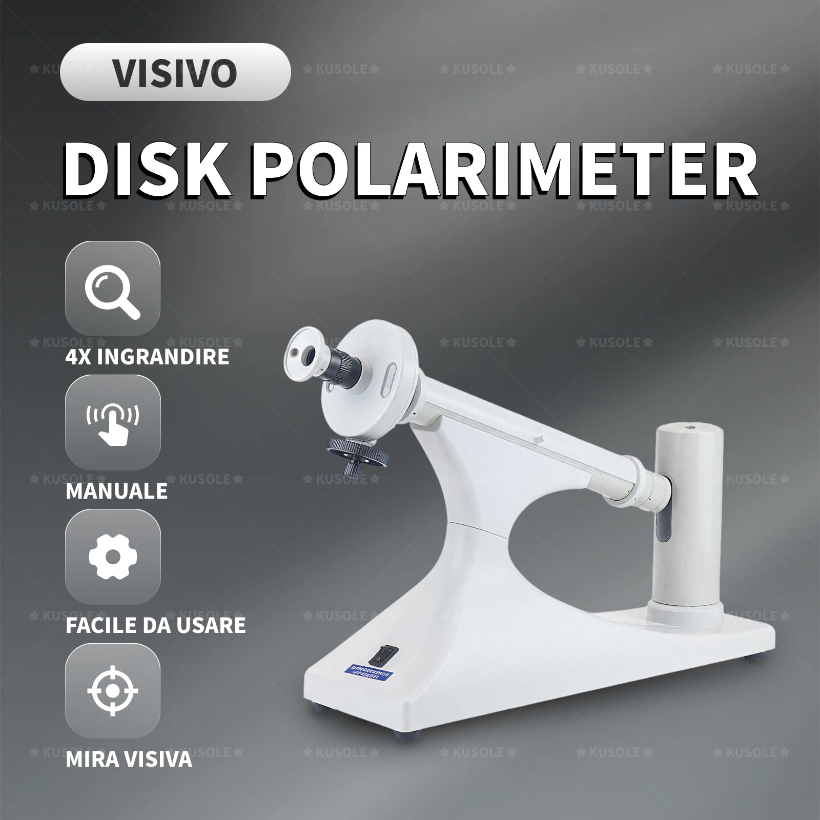 Polarimeter Tester, Manuelle +/- 180° Laborscheibe zur Messung der Probenkonzentration, Reinheit, Zuckergehalt mit Natriumlampe