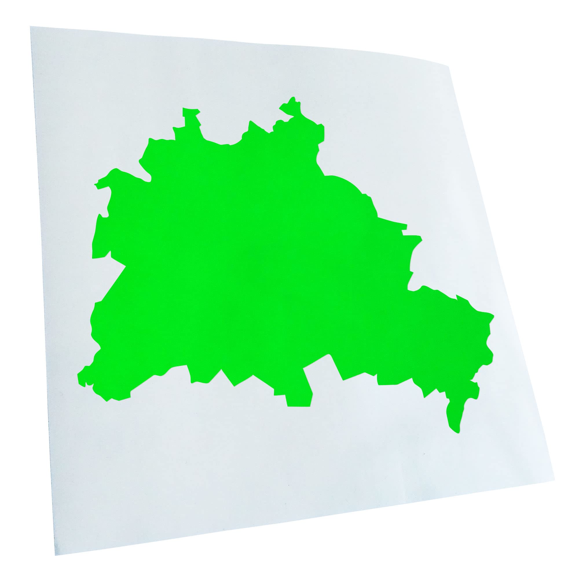 Kiwistar - Car Sticker - Neon Green - 24 x 20 cm Berlin Germany Silhouette - Rear Window Car Sticker Weatherproof for Car Truck Moped Truck - Sticker Exterior Self-Adhesive Tuning Accessories for