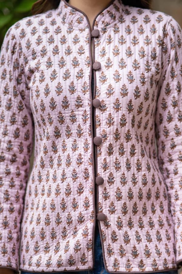 Image of Jackets for women | Cotton Quilted Reversible Short Jacket | Double Sided Warm Outerwear Coat for women |Jacket for women winter wear