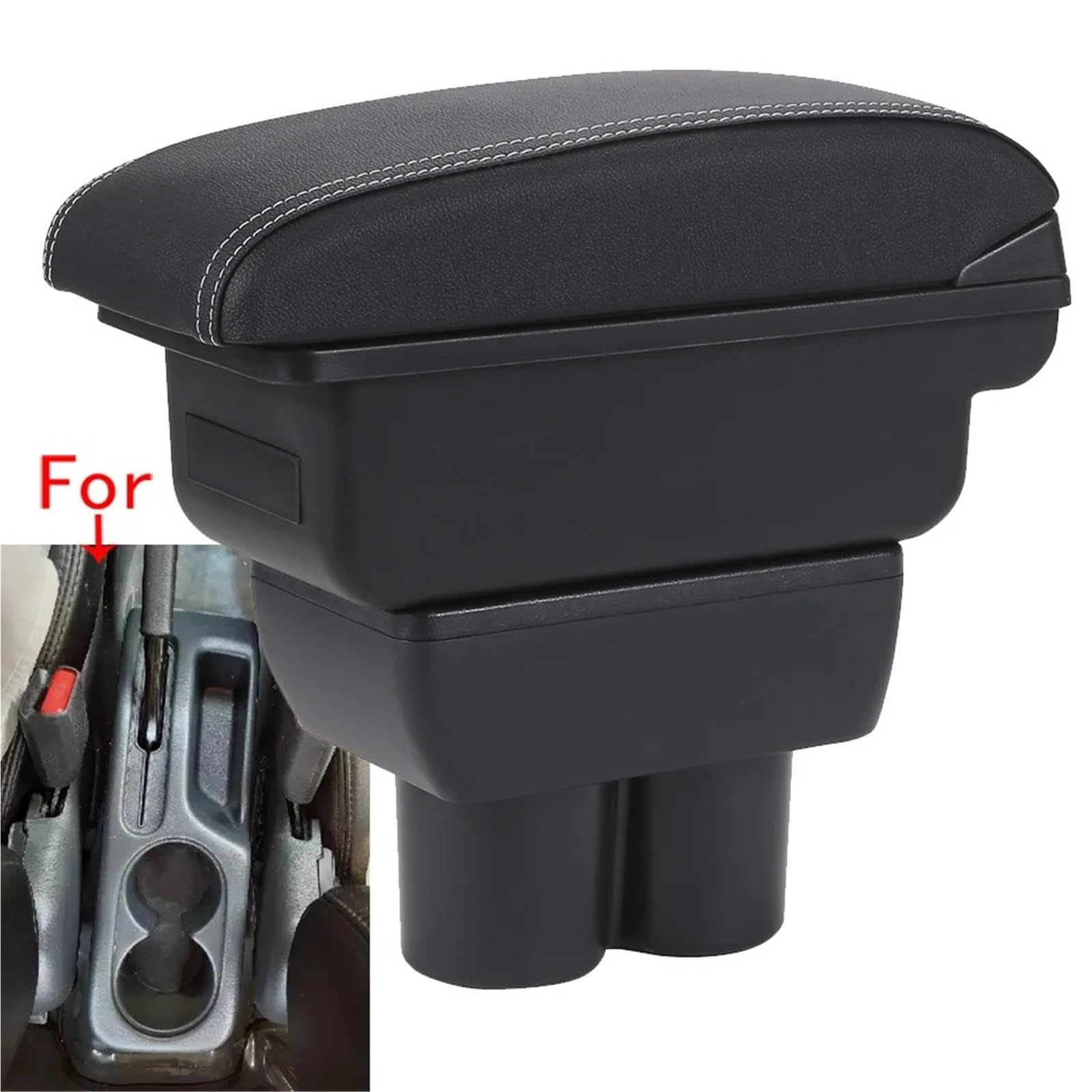 Poggia braccio Auto Per Suzuki Per Jimny JB23 JB43 1999-2017 Bracciolo Per Auto, Parti Ricambio Per Bracciolo, Scatola Portaoggetti Bracciolo console centrale(B Black line 3USB)