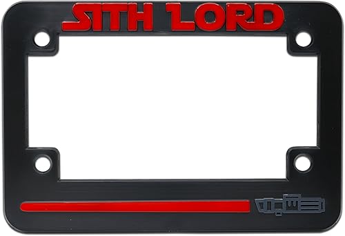 Sith Lord - Marco elevado 3D para placa de matrícula 1 paquete de cubierta de matrícula de motocicleta Soporte universal para placa de motocicleta