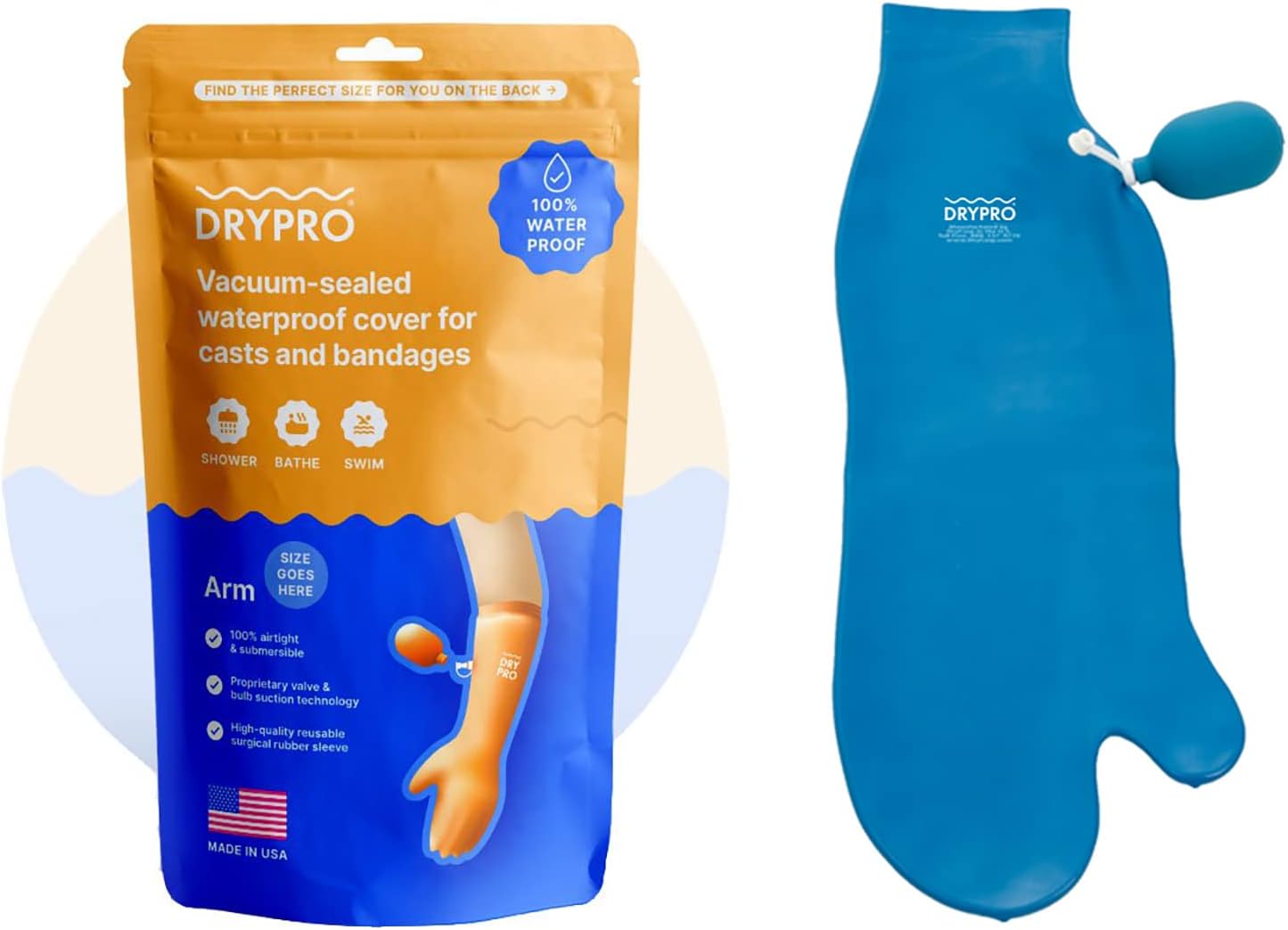 Top Rated DryPro Waterproof Vacuum Sealed Full Arm Cast Cover (FA-16 (M - Full Arm)) Product Deal DryPro Waterproof Vacuum Sealed Full Arm Cast Cover (FA-16 (M - Full Arm))