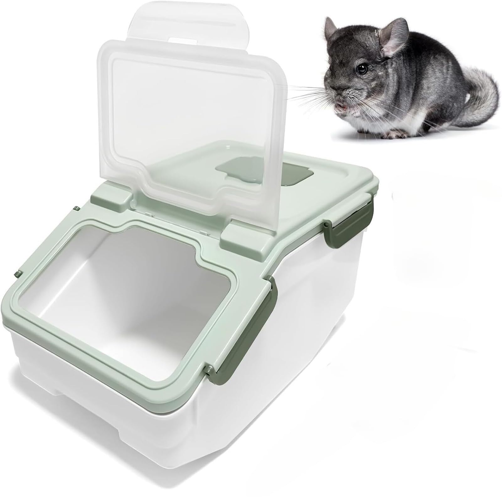 Casome Green Large Chinchilla Sand Bath Container Kit Plastic Chinchillas Dust Bath House, Hamster Shower Room For Hedgehog Guinea Pig Squirrel And Other Small Animals(Green)