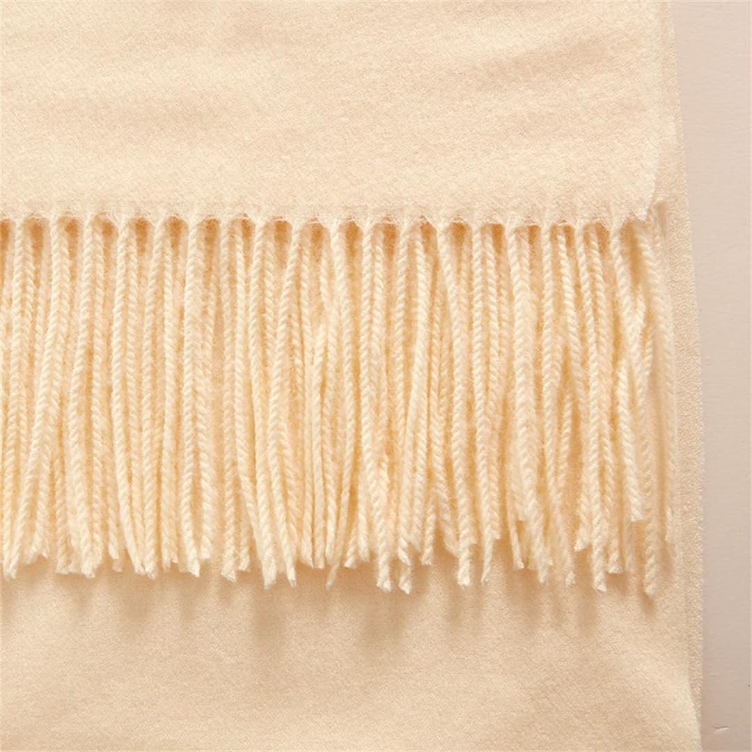 Bufanda de invierno para mujer, chales femeninos, envolturas de invierno, color sólido, bufanda hiyab de invierno