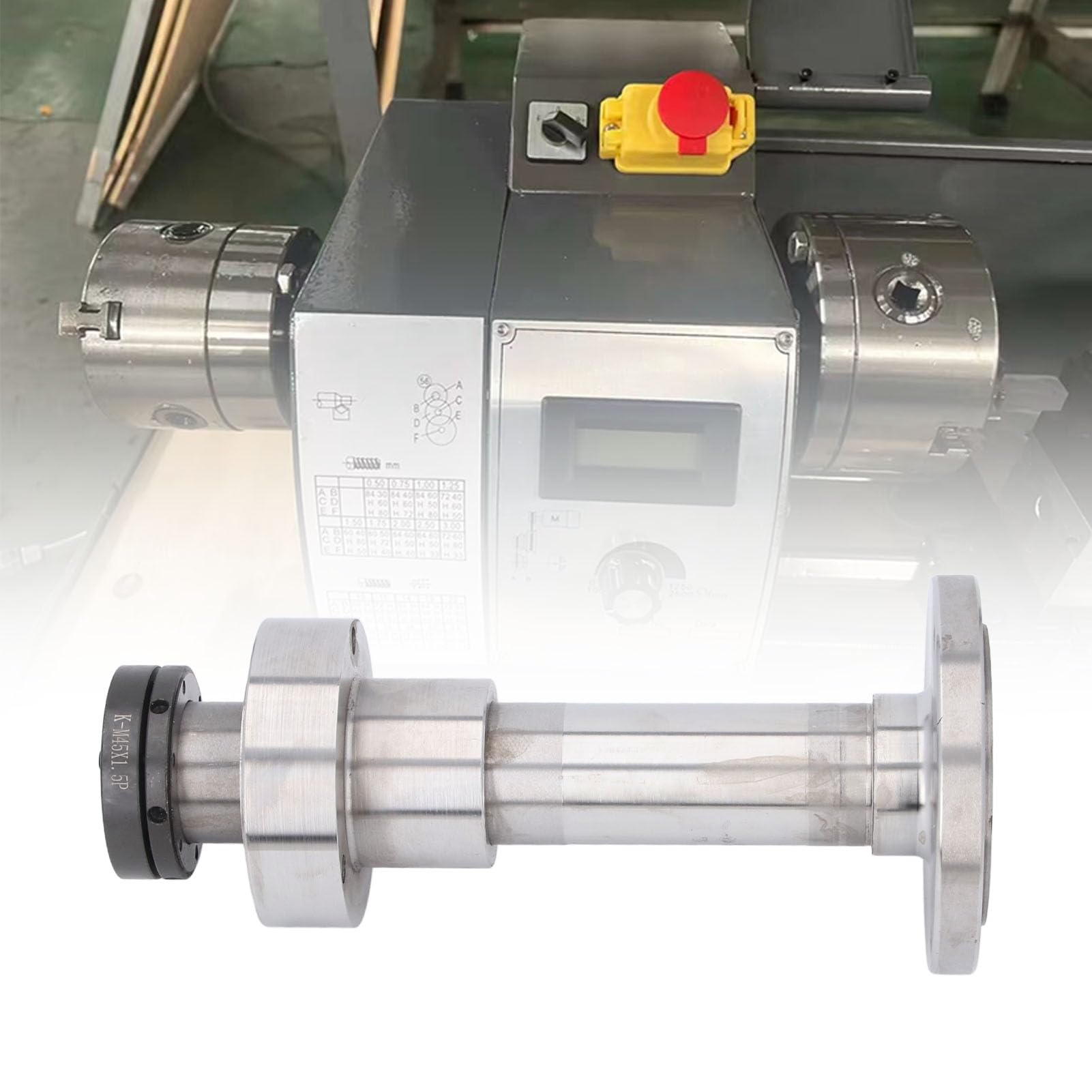 Wakects Wrzeciono Tokarki Nr 45 Stalowe Wrzeciono z Podwójnym Uchwytem 275 Mm Część Zamienna z Dwiema Nakrętkami Blokującymi do Modyfikacji Mini Tokarki do WM 210 MX 210 8x16 220x400 220x600