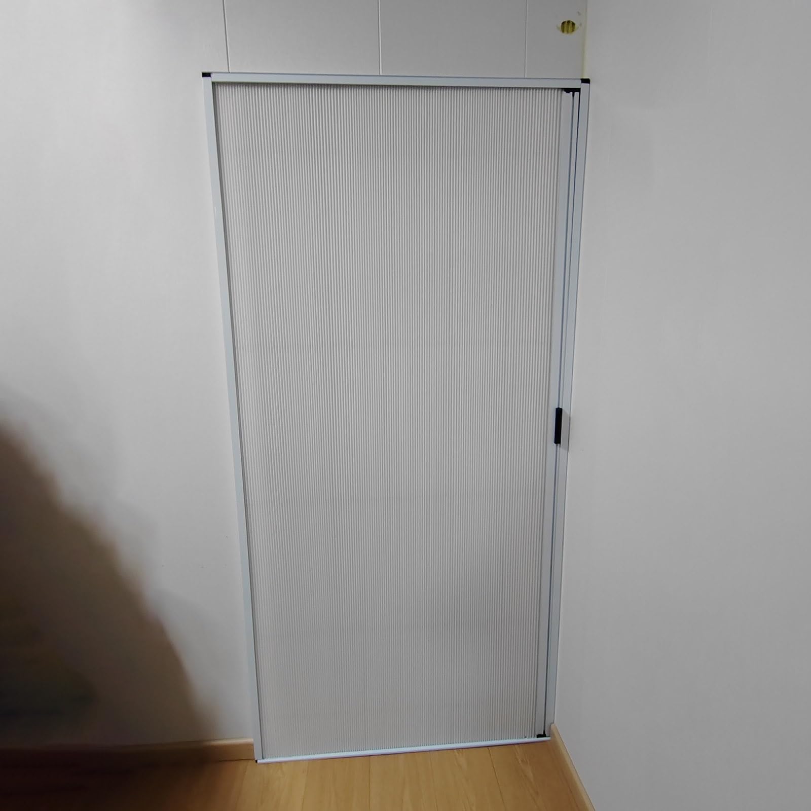 Puertas de acordeón Puerta Acordeón Interior Sin Taladros, Marco De Aluminio Y Tejido Celular Puertas De Armario Plegables Aislamiento Térmico, Plegable Retráctil Sobre La Puerta(85x210cm/33.4x83in)