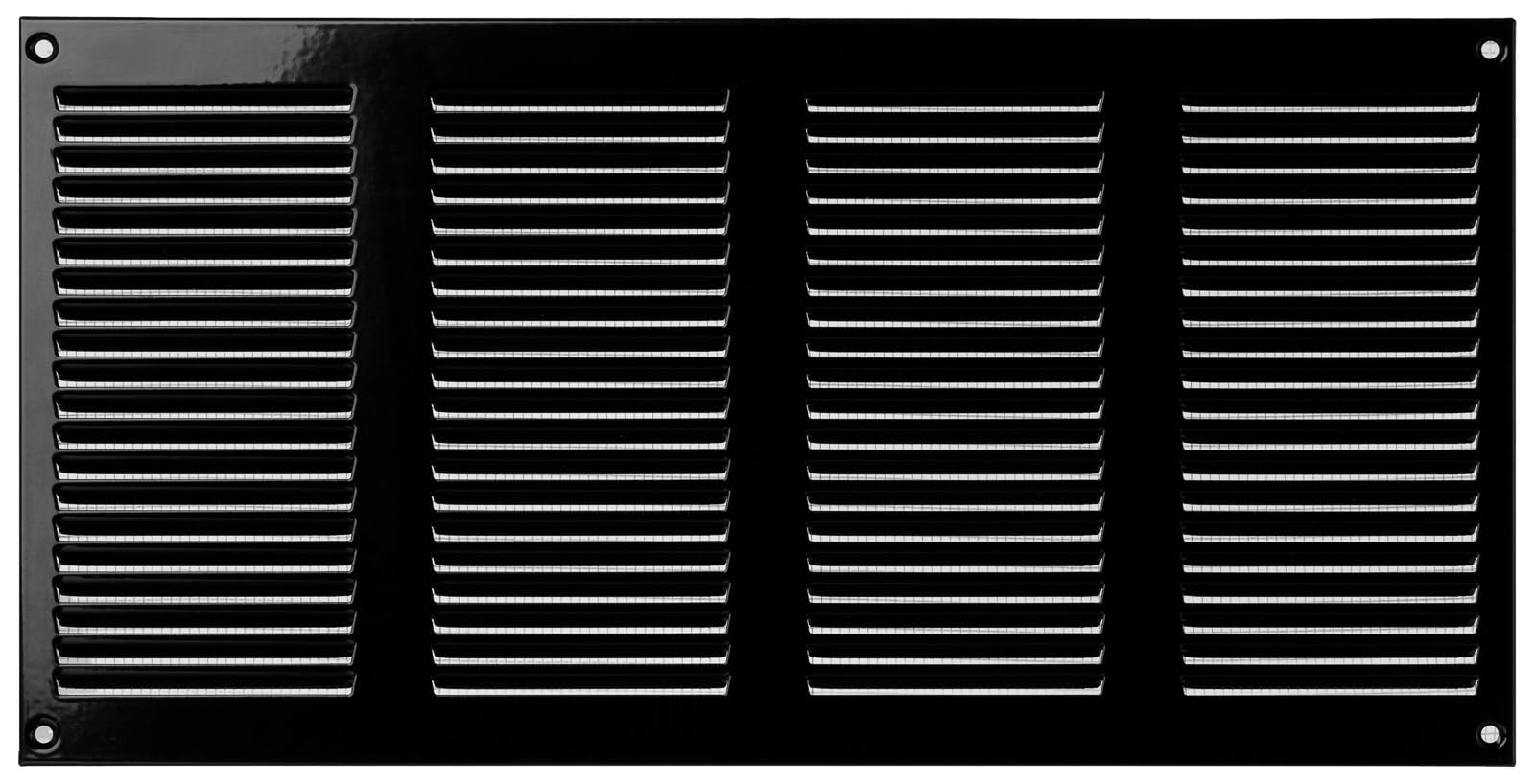 Steinberg14 Black Vent Cover 14x6 (Duct Opening) with Mesh - Wall and Ceiling Ventilation Register - HVAC Cold Air Return Grille - 15.75"W x 7.87"H Outer Dimensions
