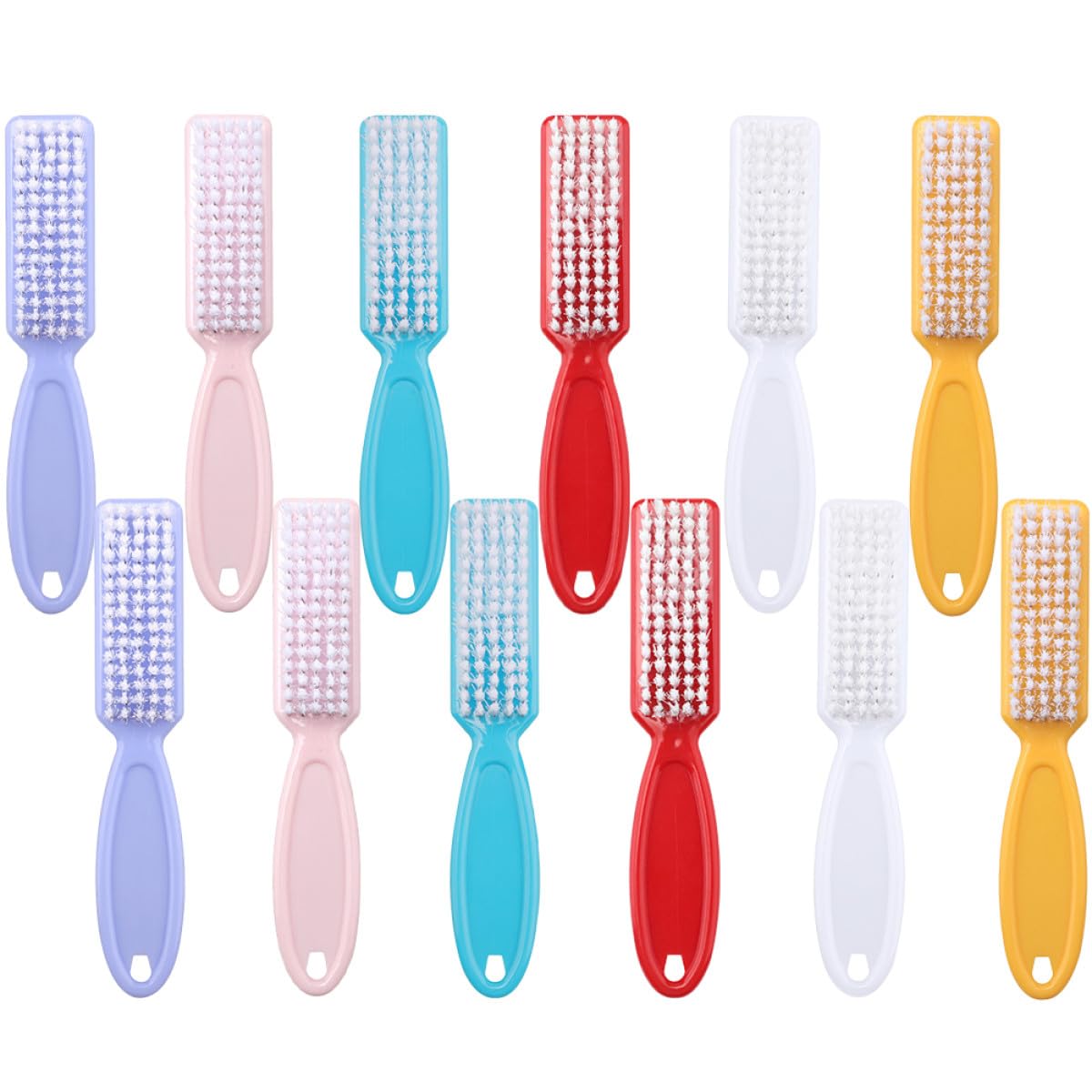 Didiseaon Spazzolino per Unghie Mani 24 Pezzi in Plastico Setole Morbide, Facile da Impugnare, per Manicure e Pulizia Unghie in Viaggio Colore Casuale