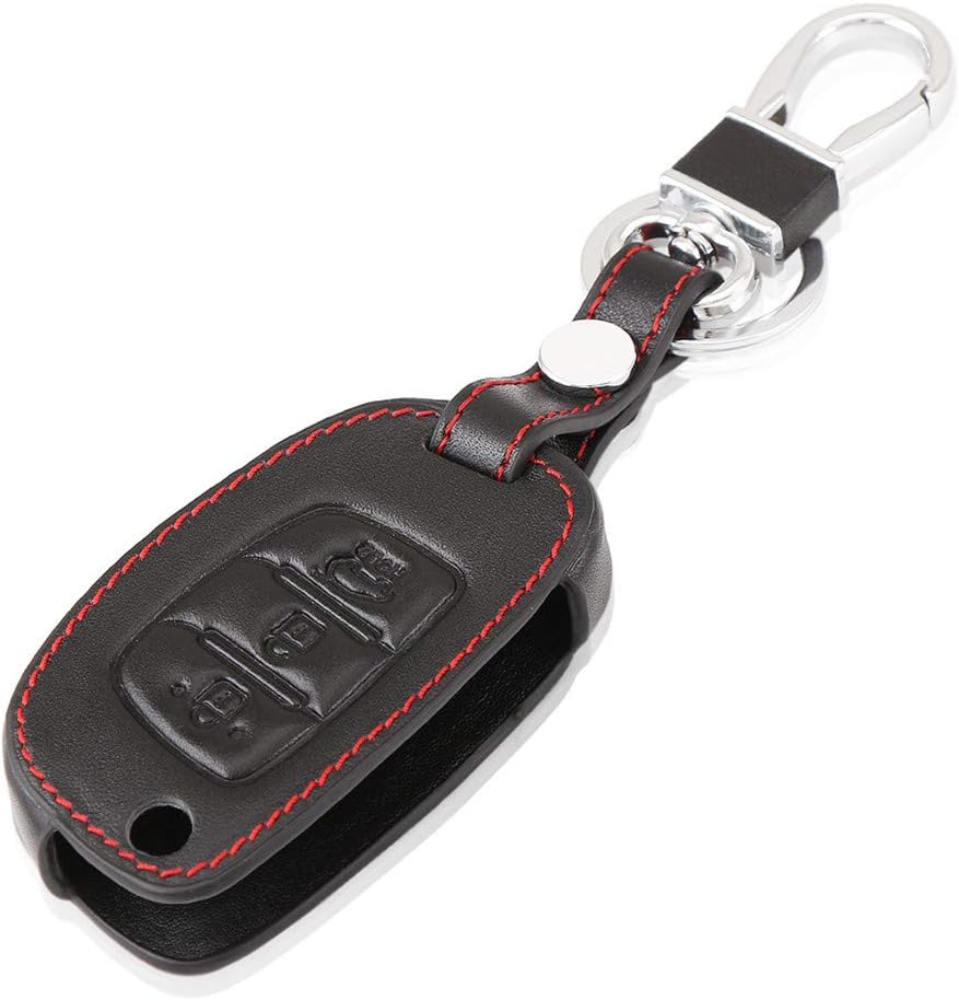 Leather Car Key Cover Case fit for Hyundai Creta Tucson Verna Solaris Elantra Accent Grand Santa Fe IX25 IX45 I20 I30 I40 IX35 (B)