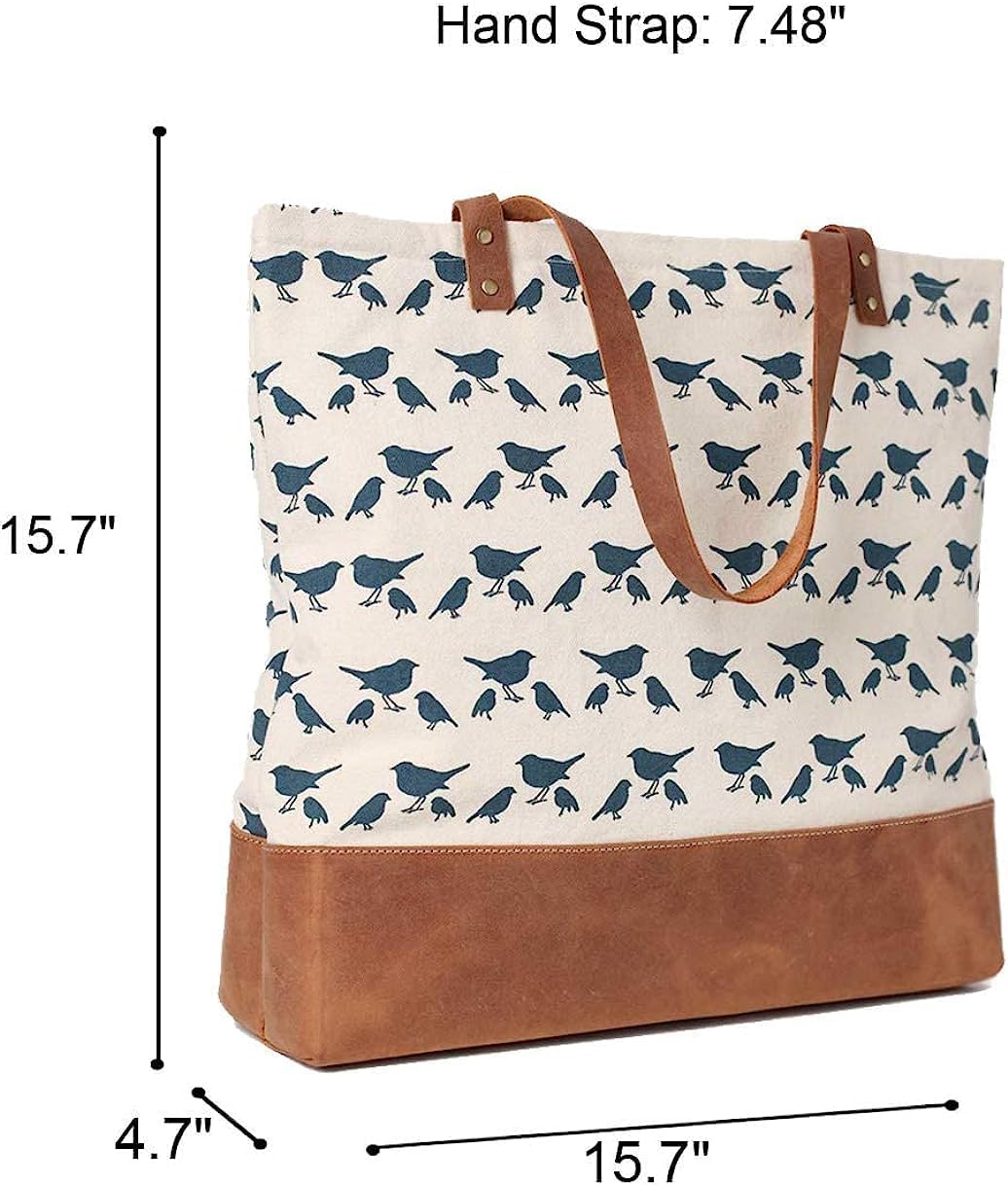 Women's Shoulder Tote Bag Leather Canvas Purse Top Handle Satchel Handbag For Women Work Travel Shopping Casual - Image 4