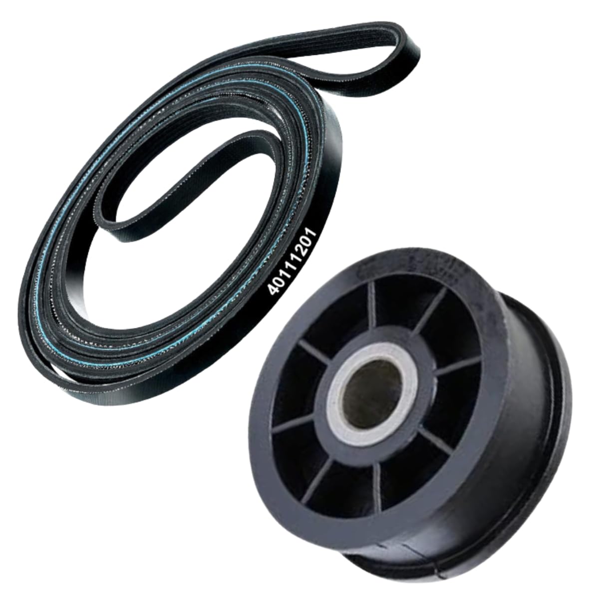40111201 Dryer Drum Belt & Y54414 Idler Pulley Compatible with Top Brands Replaces with 14218936, WP40111201, 59174, 40051501, WPY54414VP, PS11742271,