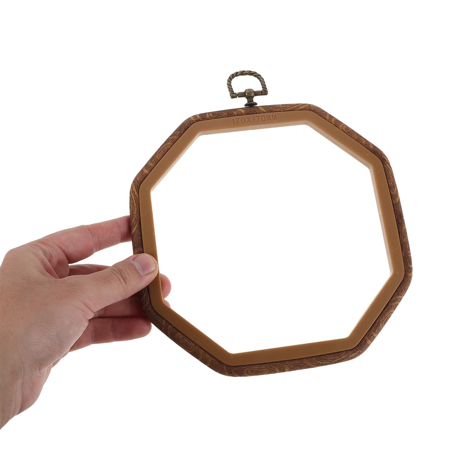 SEWOART Juego de 6 Bastidores de Bordado Octogonales de Imitación Madera 9X9 CM 14X14 CM y 18X18 CM Aro para Exhibir Arte de Punto de Cruz Bastidor Ligero y Ergonómico para