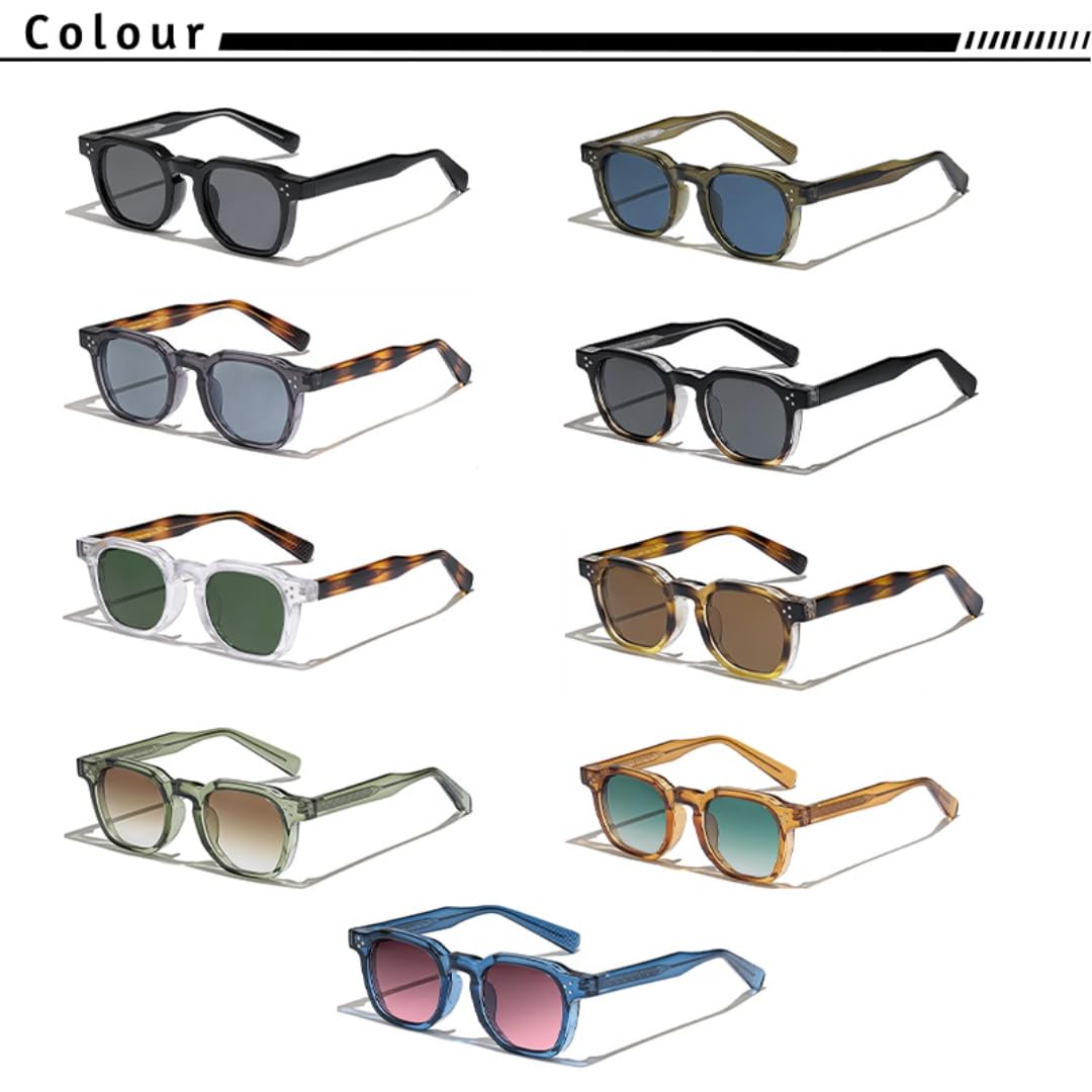 Gafas de sol cuadradas estilo retro para hombre, gafas de sol de moda punk para mujer, ideales para viajes, conducir y la playa, protección UV400.