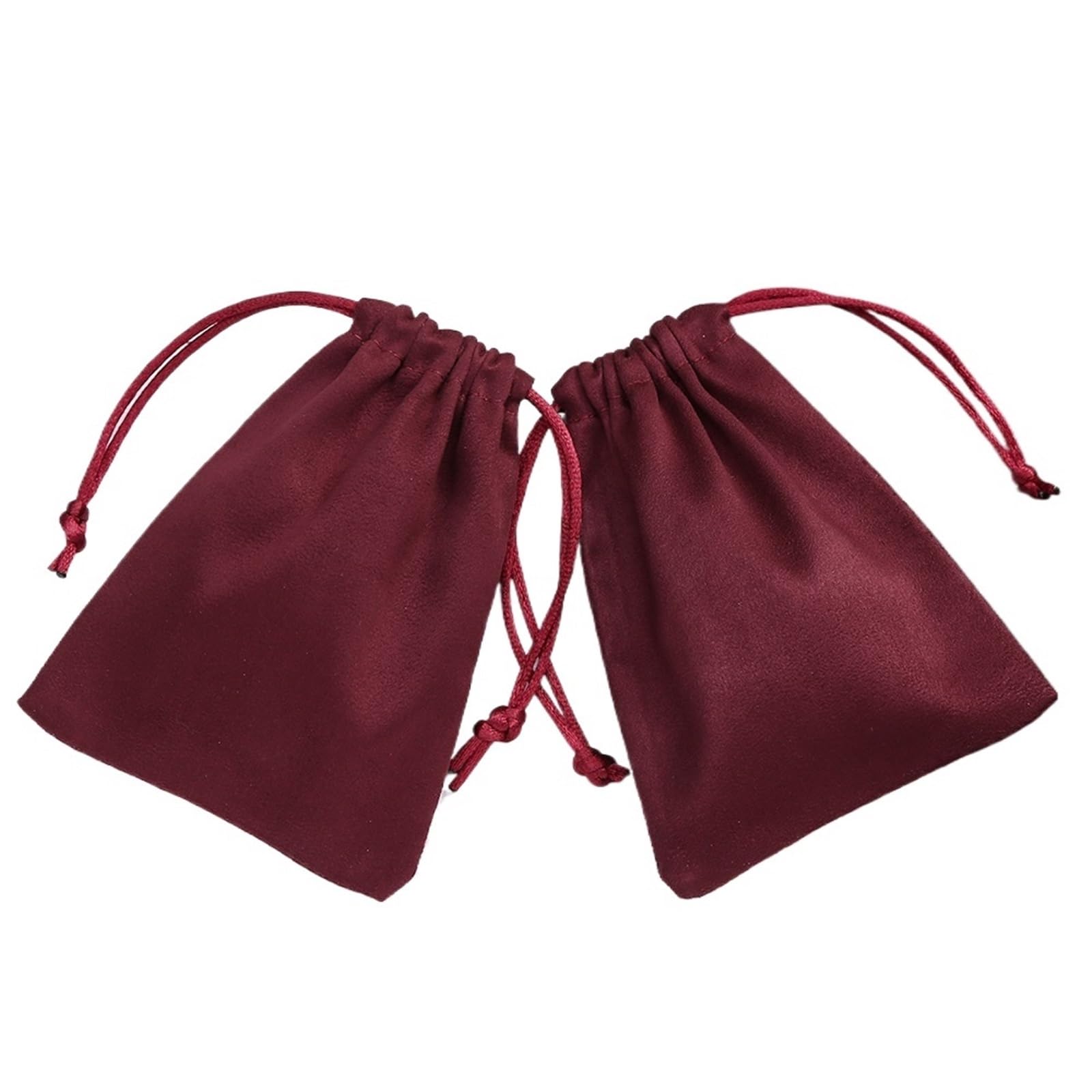WEOKDFHA Jewelry Storage Bag 50pcs Flannel Jewelry Packaging Pouches Wedding Favor Bag Velvet Drawstring Pouch For Cosmetic Makeup(Dark Red,9x12 cm)