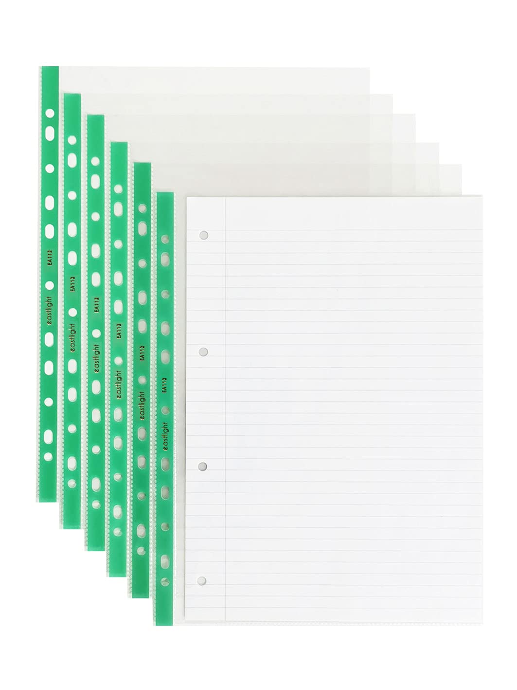 Eastlight Punched Pockets A4 Glass Clear Polly (box 250) Reinforced Spine Top opening wallets