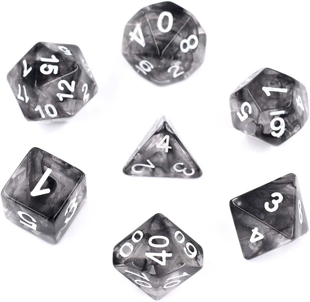 Polyhedral Dice Sets Role Playing Dice for Dungeons and Dragons DND RPG MTG Table Gaming Dice (Nebula Black)