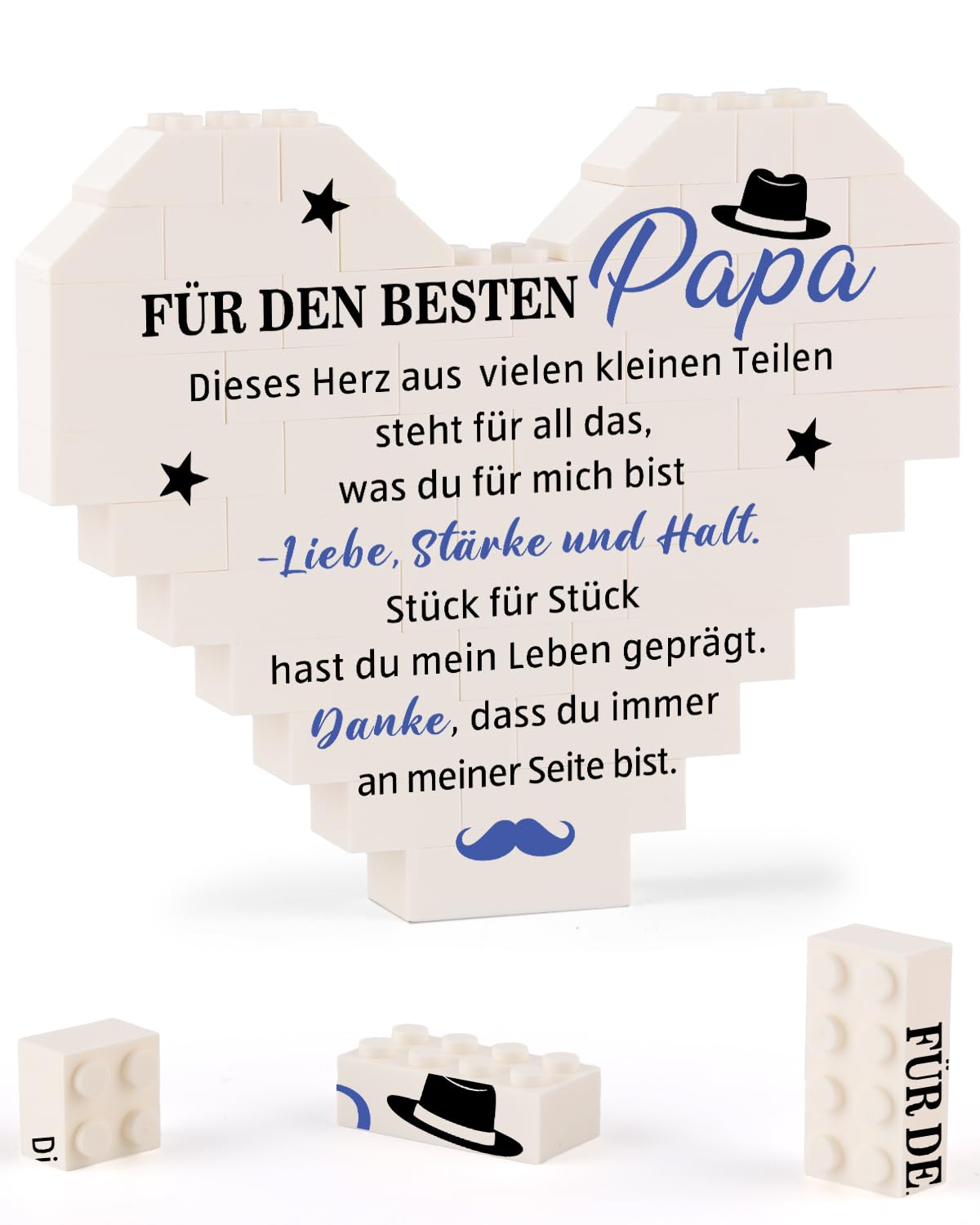 TheGiffter Vatertagsgeschenk für Papa, Herz Würfel Deko Papa Geschenk, Geburtstagsgeschenk für Vater von Kindern, Besondere Geschenk Vatertag von Tochter Sohn für Papa Geburtstag Weihnachten