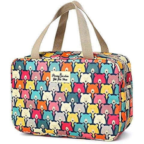 Travel Toiletry Bag, Portable Travel Cosmetic Wash Bag Make up Bag Clutch Overnight Wash Shaving Kit Bags Pouch Hand Bag for Women (Many Bear) Cover