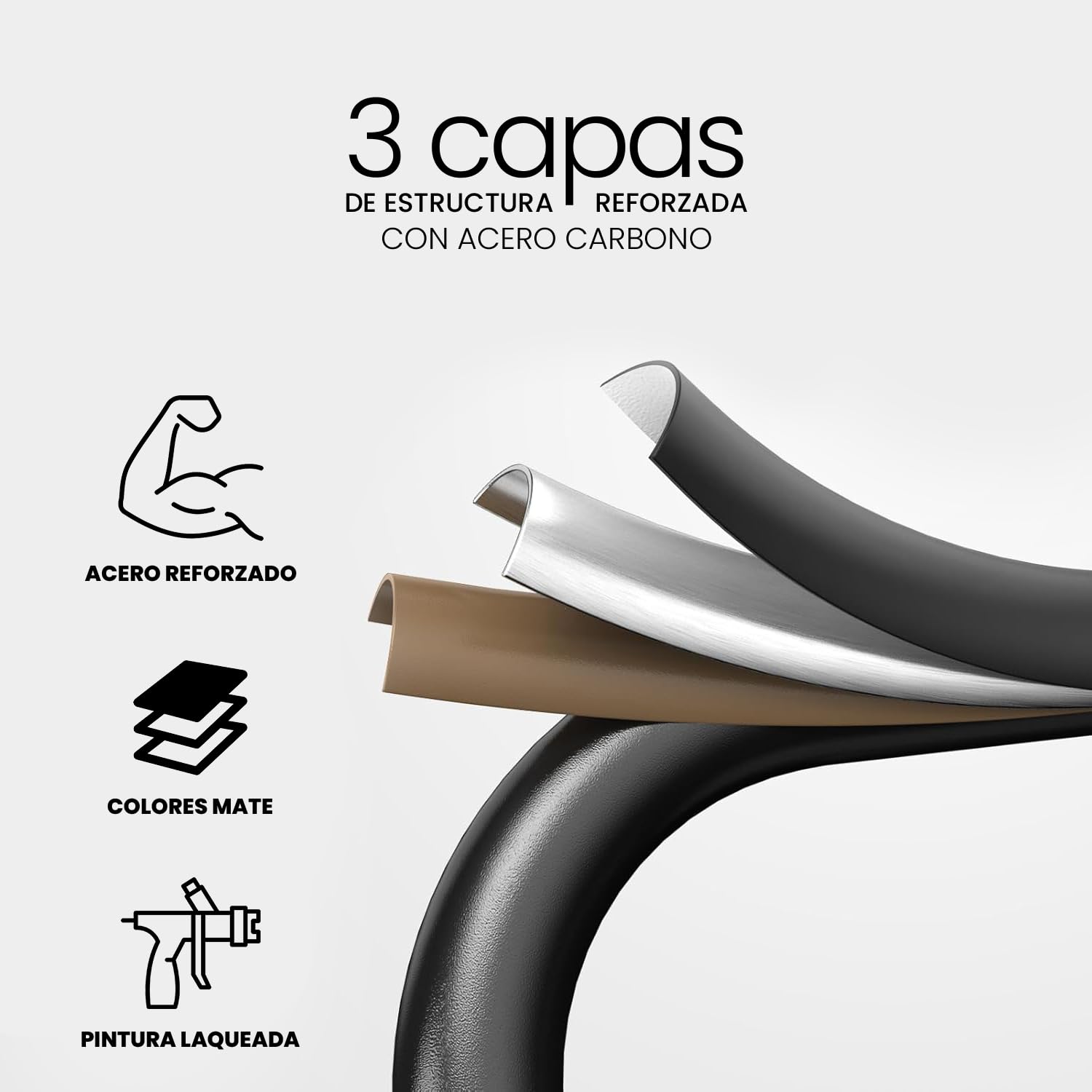 UZIRO Escalera Plegable 3 Peldaños -Estructura de Acero y Peldaño Antideslizante - Asa Superior de Goma - Escaleras Plegables Domésticas - Step Ladder para Hogar (Gris, 3 Peldaños)