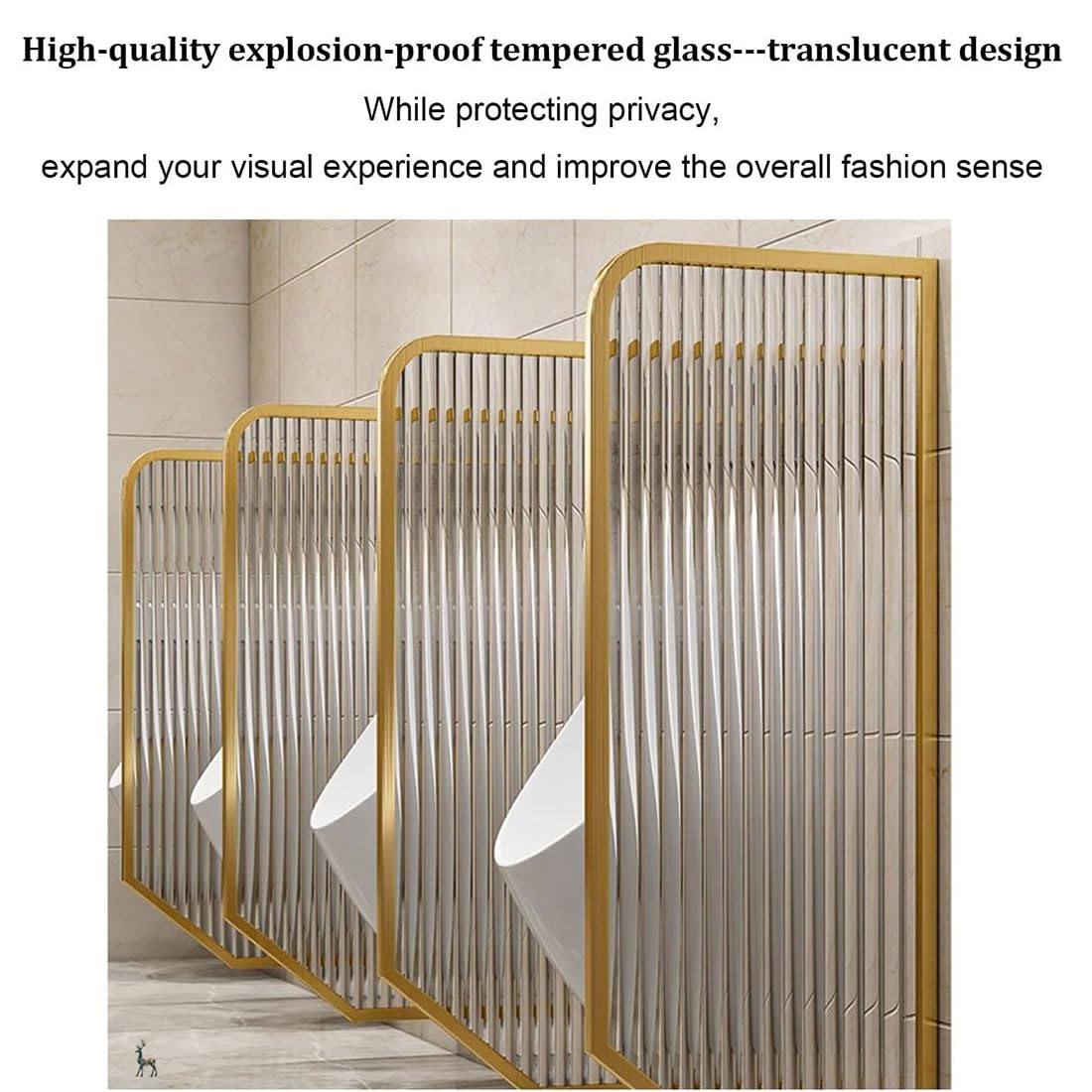 Generico Schermo divisorio a Parete per orinatoi - Parete divisoria Decorativa in Acciaio Inox, divisorio Moderno per bagni pubblici, Soluzione per Una Maggiore Privacy