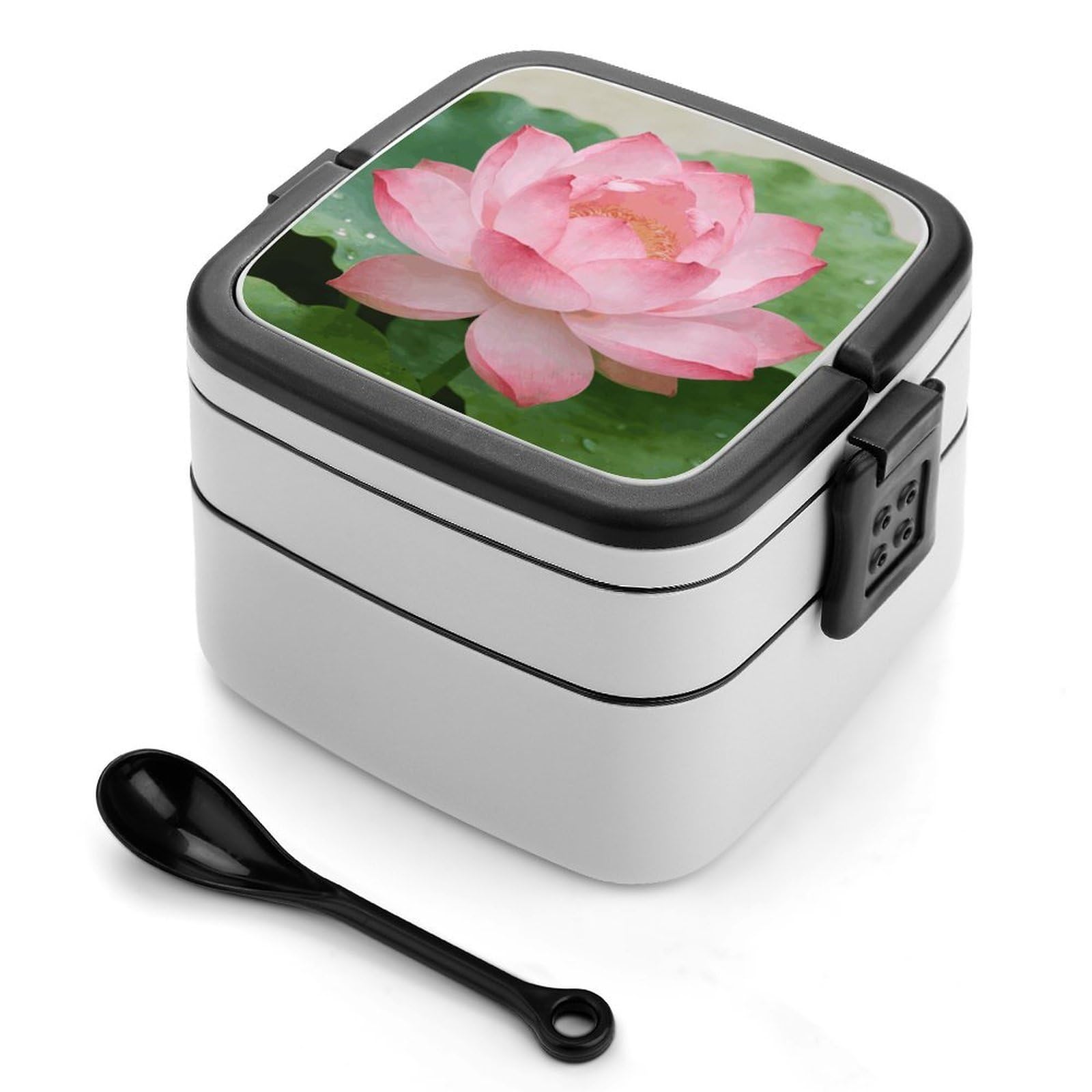 LZQPOEAS Displaying Bento Box with Handle Spoon Portable Leak-Proof Lunch Box 1000 ML Large Insulated Adult Lunch Boxes 2-Layer Stackable Lunch Container for Work Gym Outdoor