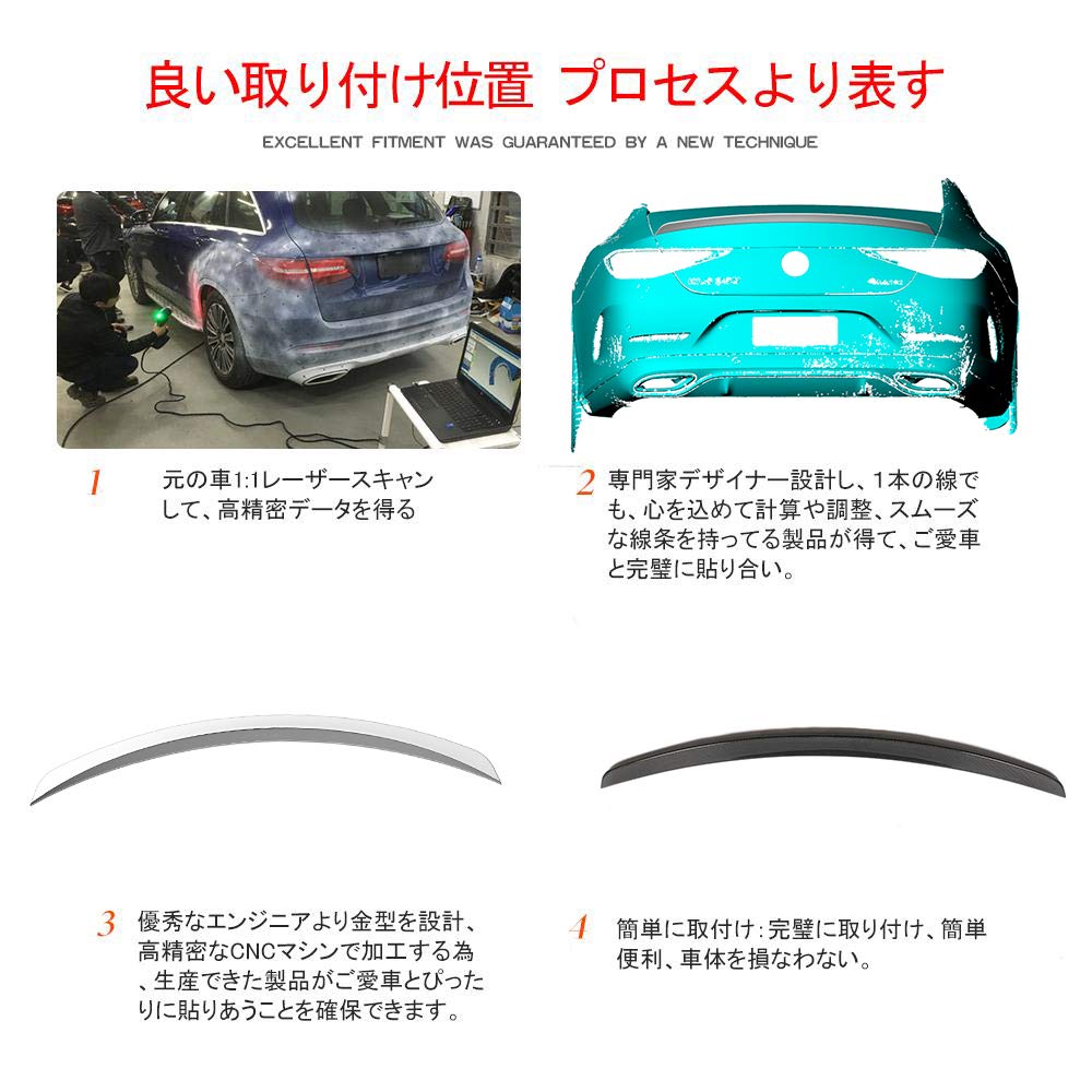 Amazon | JCSPORTLINE カーボン製 リア スポイラー for Mercedes Benz