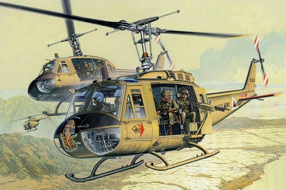 Jigsaw Puzzle 1000 Pieces - Military Helicopters Two Helicopters Carrying Troops Puzzles for Adults Teens - Relaxing Artwork Landscape Jigsaw Puzzle