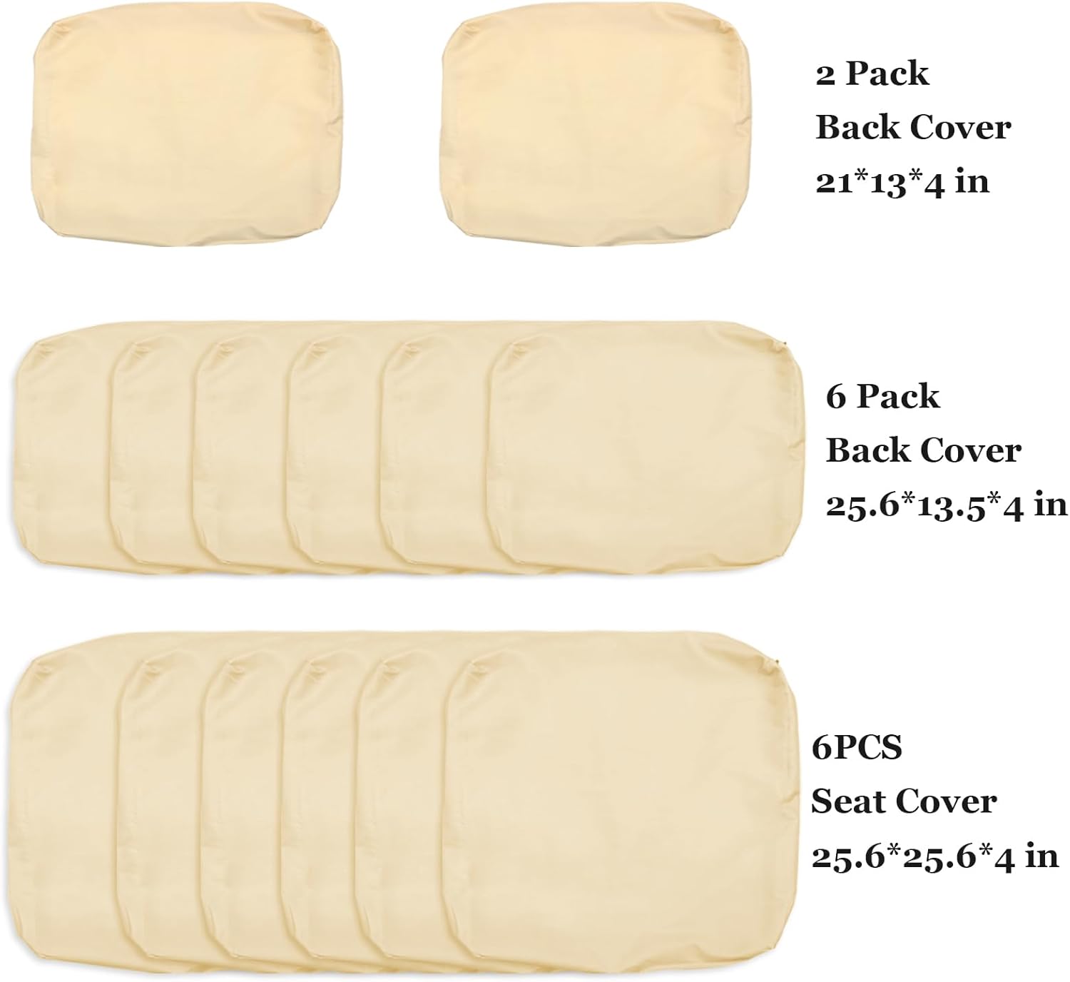 SK Studio 14 Pieces Outdoor Patio Cushion Cover Replacement, Waterproof Patio Cushion Covers, Outdoor Furniture Cushion Covers Set for 6 Seat Wicker Rattan Sofa, Coffee