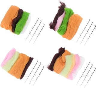 Toyvian Needle Felting Kit for DIY Succulent Decor, 4 Sets Green