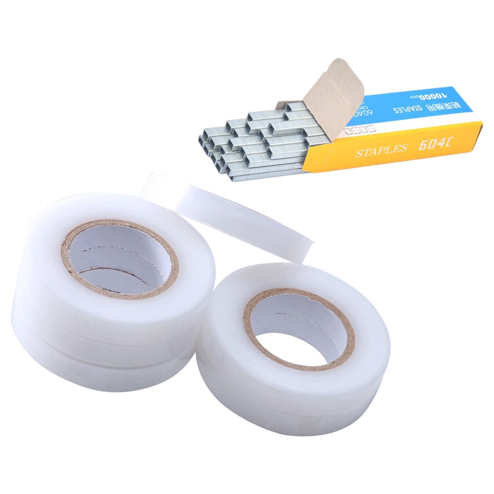 Plant Branch Tie Tape Hand Tying Binding Tools With1Box Staple Pin for Garden Tying Machine Vegetable Plant Ties Tape for Outdoor