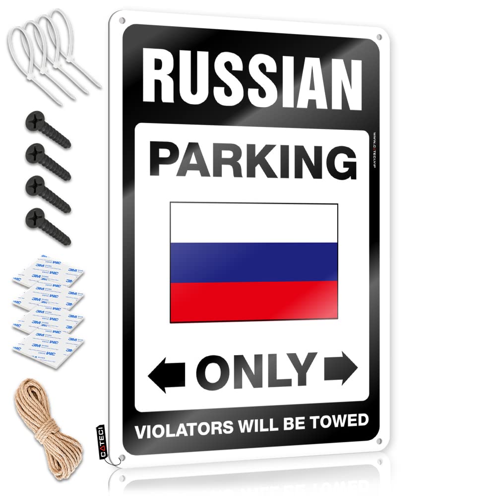 Art Vintage Dorm Room Accessories Home Decor - Russian Parking Only Fun Rustic Style Artwork For Mountain(30X40CM)