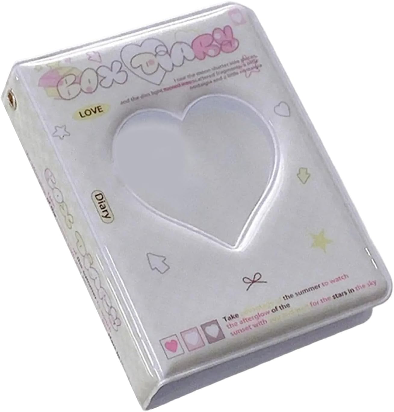 Compact 3Inch Photo Card Album PVC Idol Photocard Binder With Heart Hollowed Design And 40 Pocket For Travel Memory Idol Fan Album